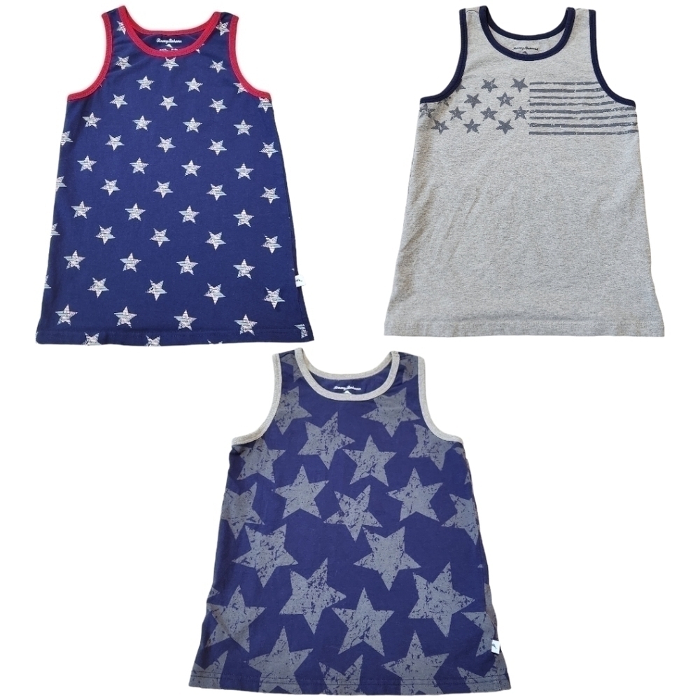 Lot of 3 Tommy Bahama Boy's Patriotic Tank Tops, Size 7/8